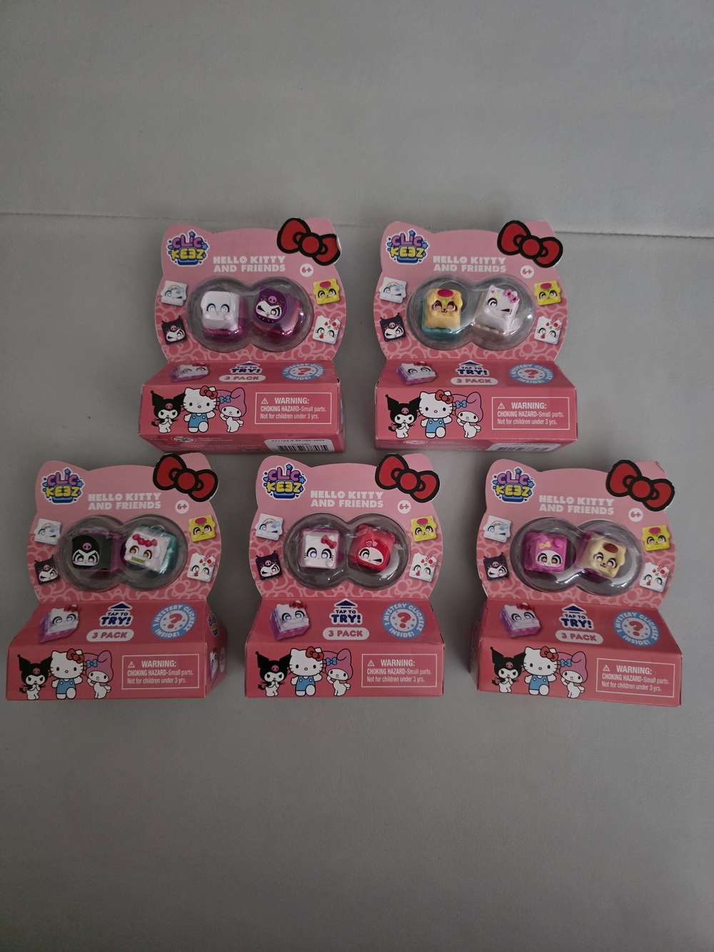 NEW Clickeez Hello Kitty and Friends 3pk CDU Fidget Toy - 5 pack bundle
